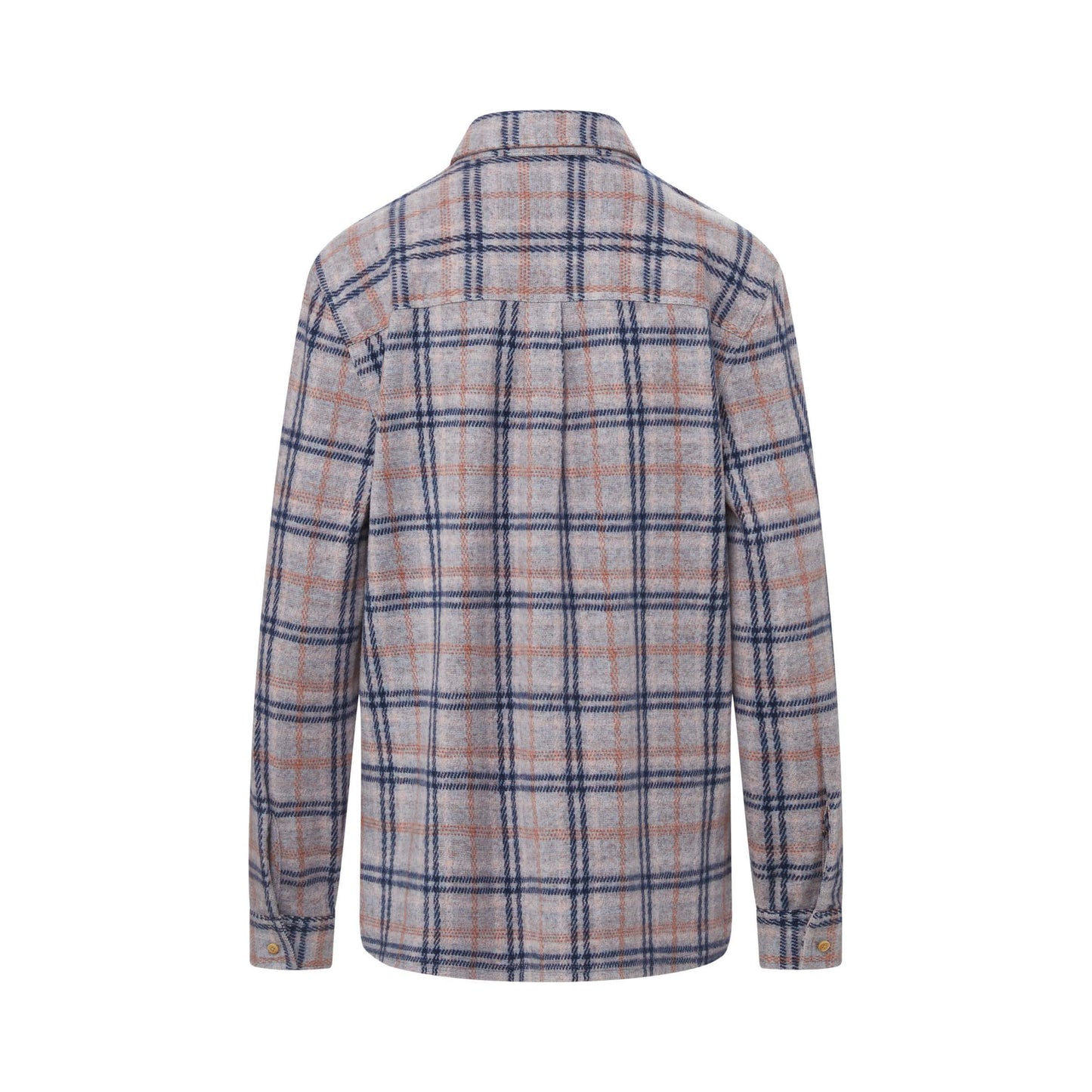 Women’s Adaptive Navy and Grey Flannel Shirt with Magnetic Closures